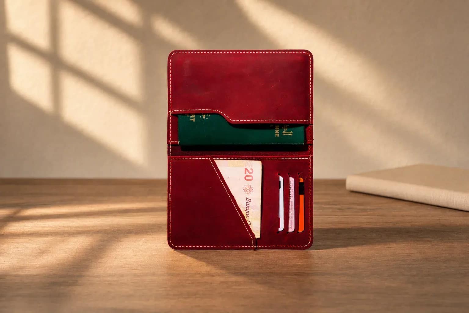 Porte-Passeport, Oxblood, view 3, thumbnail
