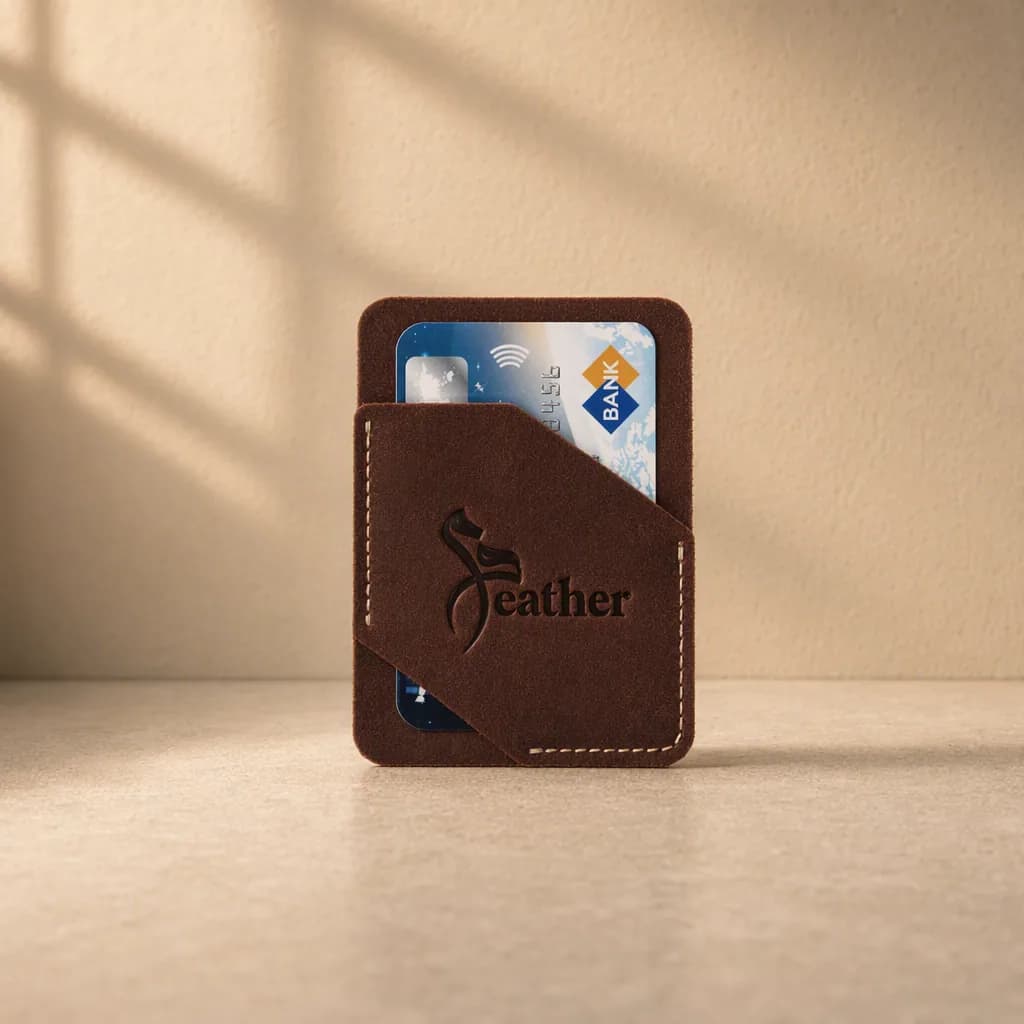 Kasbah Card Sleeve in Chestnut leather, view 1