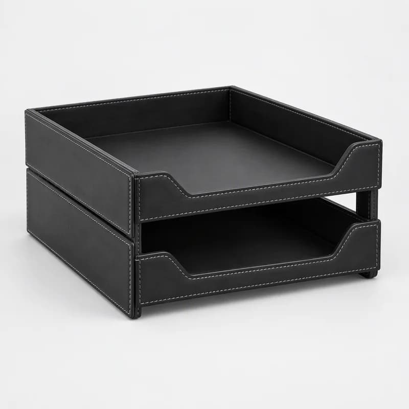 Bac à documents en cuir