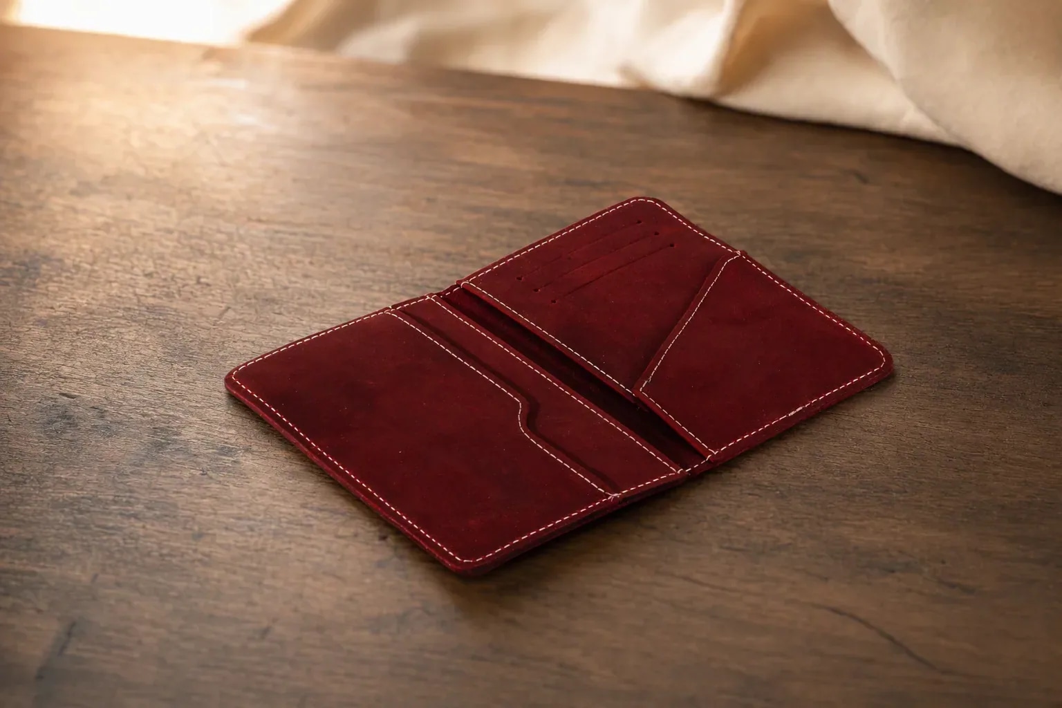 Porte-Passeport, Oxblood, view 1